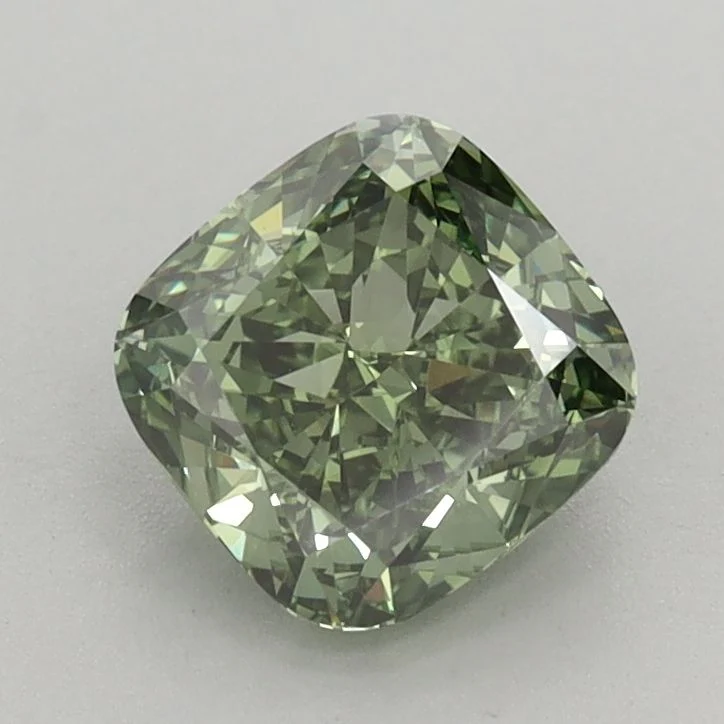 1.32 Carat Cushion Cut Fancy Green