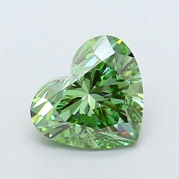 1.51 Carat Heart Cut Fancy Green