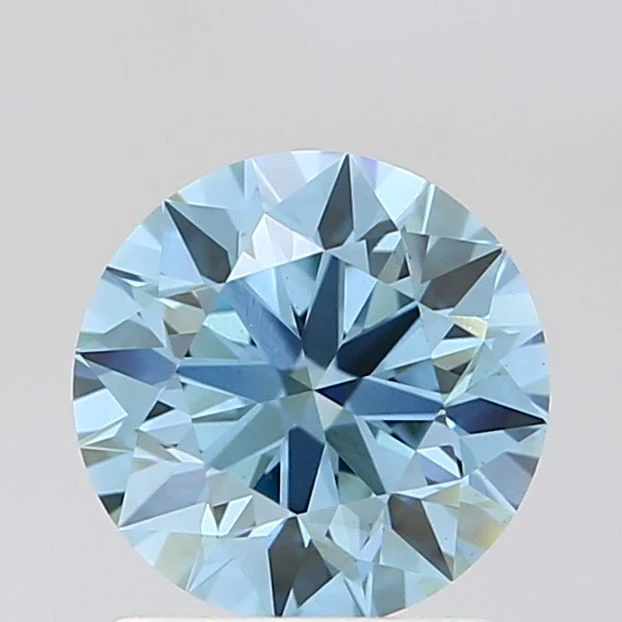 1.51 Carat Round Cut Fancy Blue