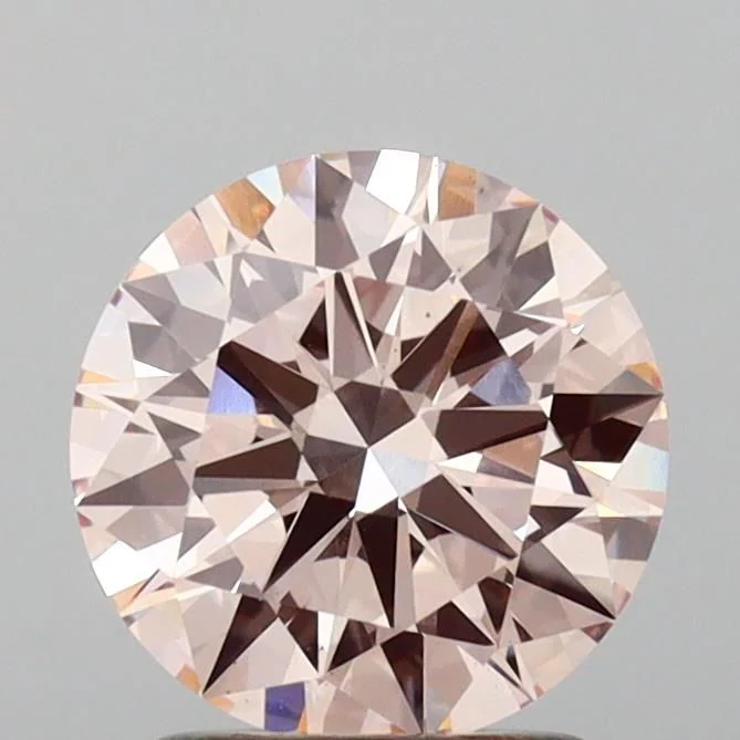 1.58 Carat Round Cut Fancy Pink