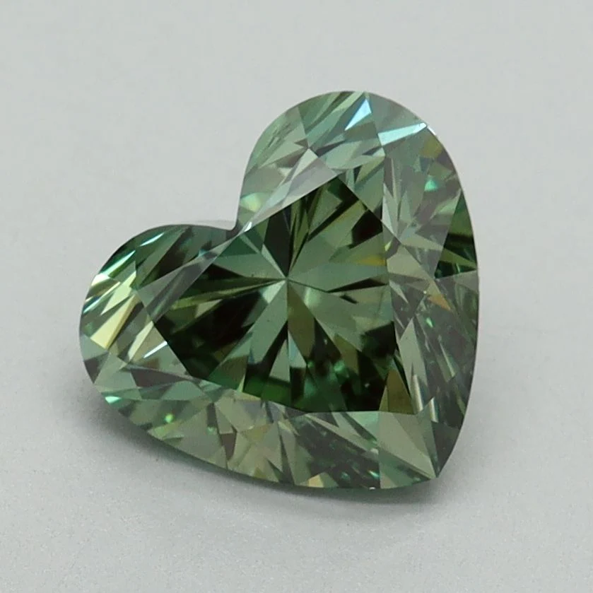 1.67 Carat Heart Cut Fancy Green