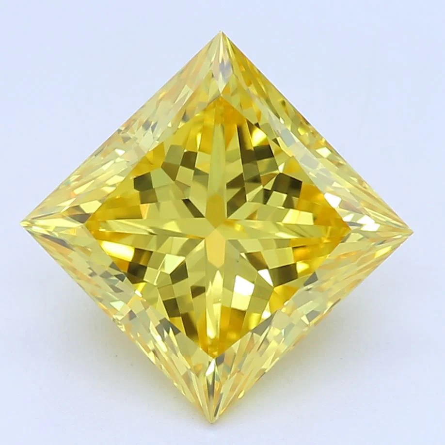 1.71 Carat Princess Cut Fancy Yellow