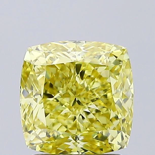 2.07 Carat Cushion Cut Fancy Yellow