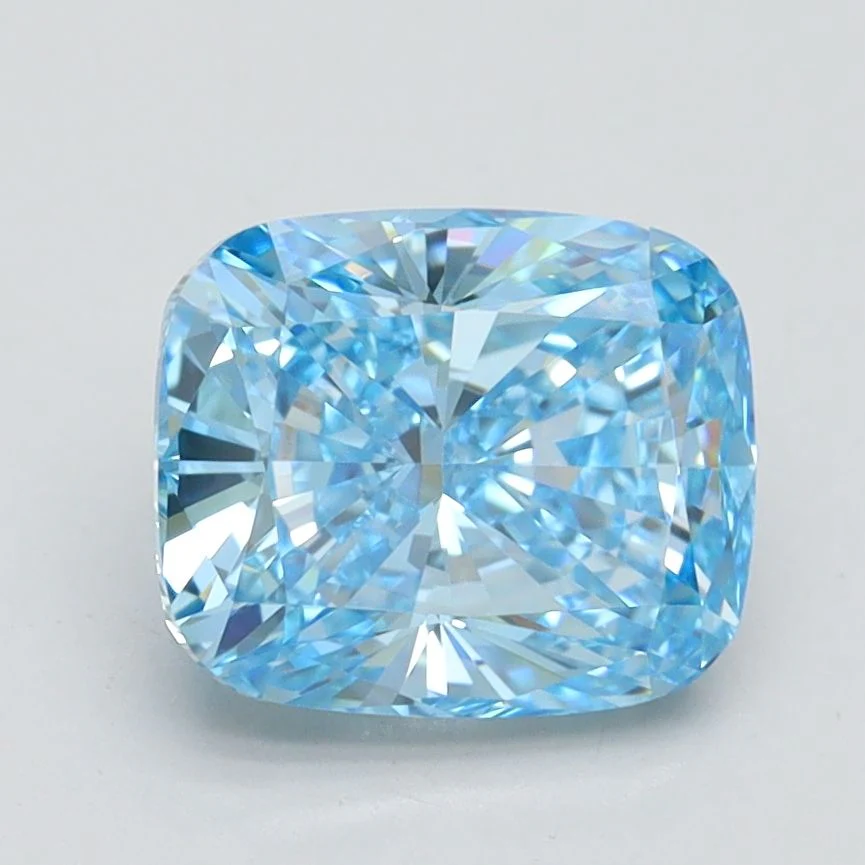 2.09 Carat Cushion Cut Fancy Blue