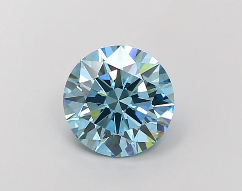 2.29 Carat Round Cut Fancy Blue