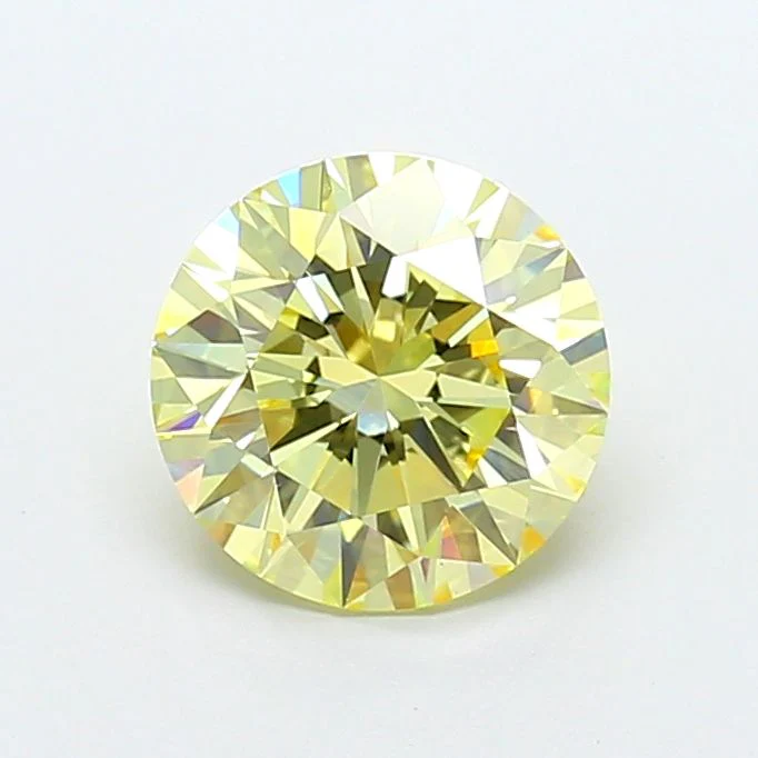 2.59 Carat Round Cut Fancy Yellow