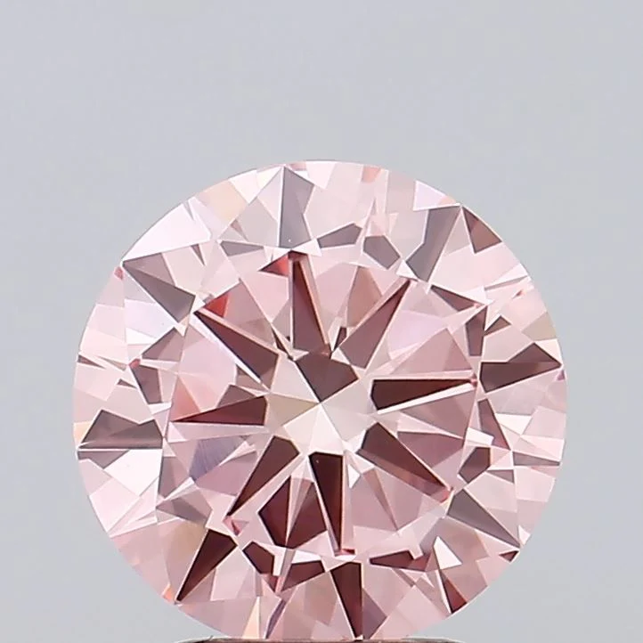 2.97 Carat Round Cut Fancy Pink