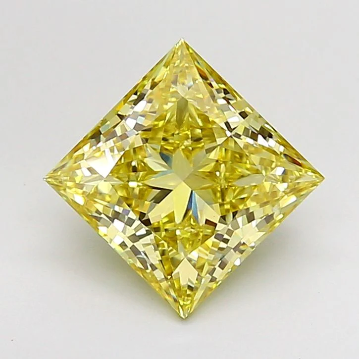 3.04 Carat Princess Cut Fancy Yellow