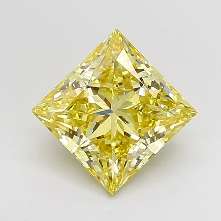 3.06 Carat Princess Cut Fancy Yellow