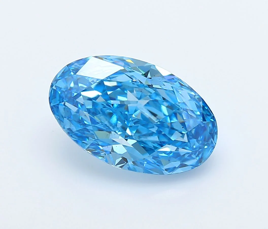 3.08 Carat Oval Cut Fancy Blue