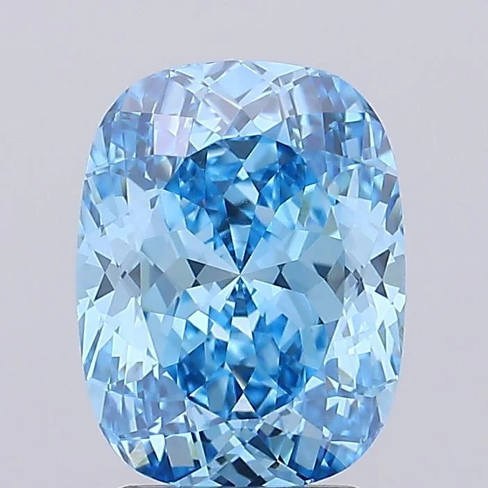 3.14 Carat Cushion Cut Fancy Blue