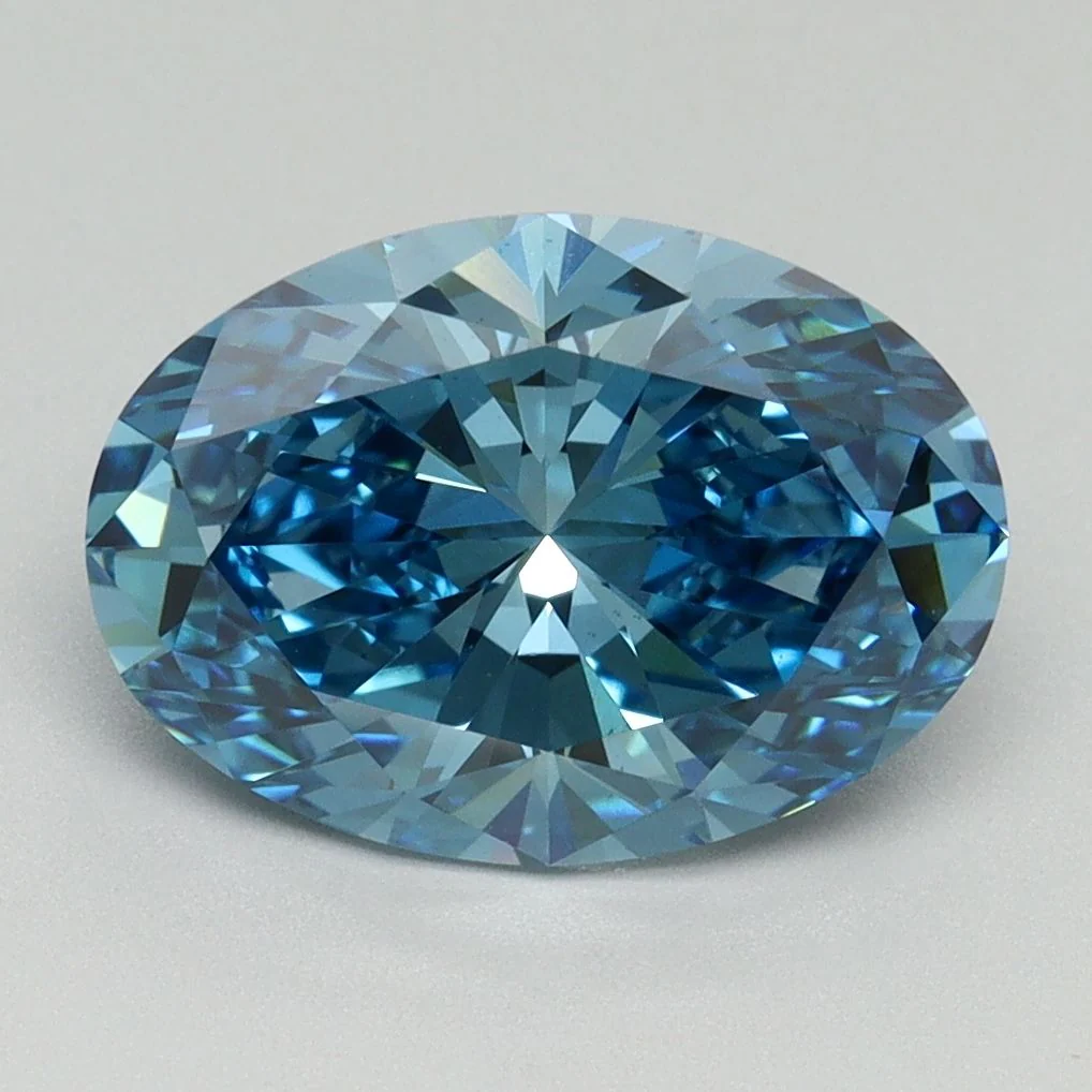 3.17 Carat Oval Cut Fancy Blue