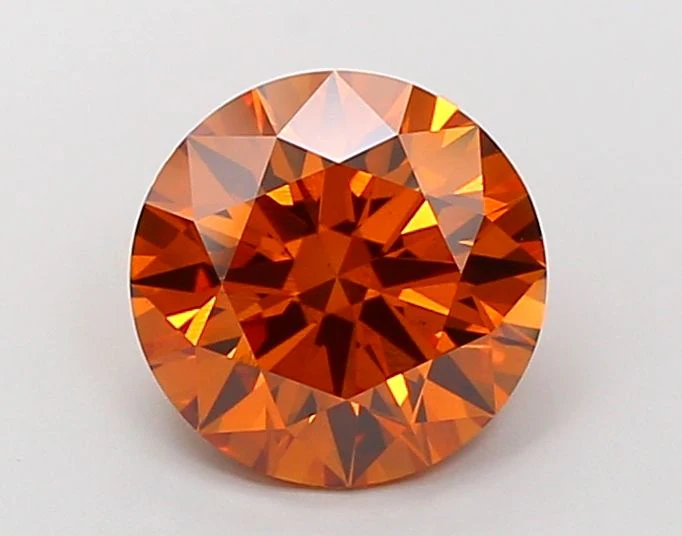 3.31 Carat Round Cut Fancy Orange