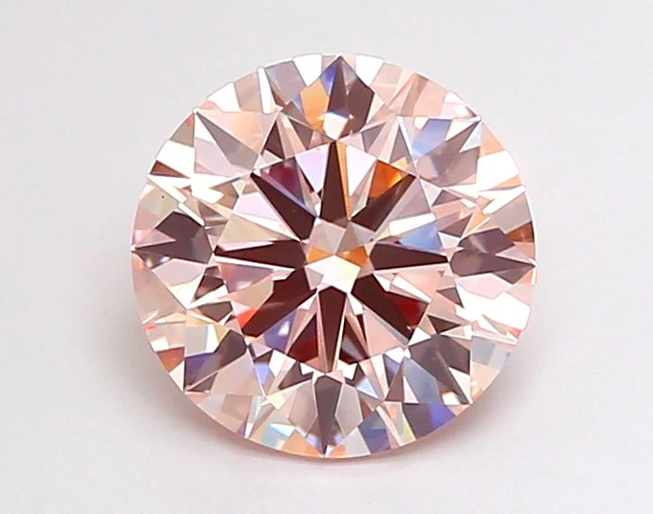 3.74 Carat Round Cut Fancy Pink