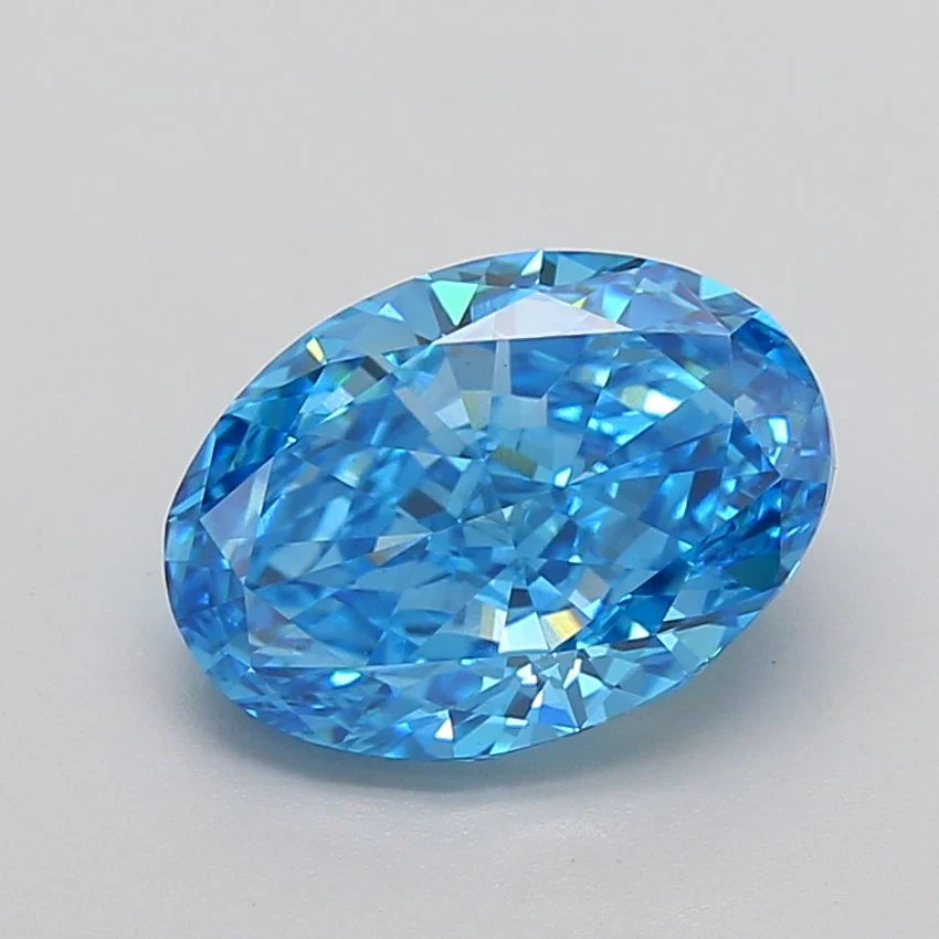 3.75 Carat Oval Cut Fancy Blue