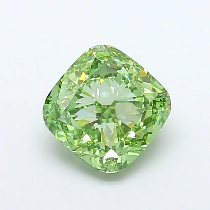 4.27 Carat Cushion Cut Fancy Green