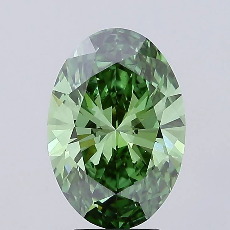 4 Carat Oval Cut Fancy Green