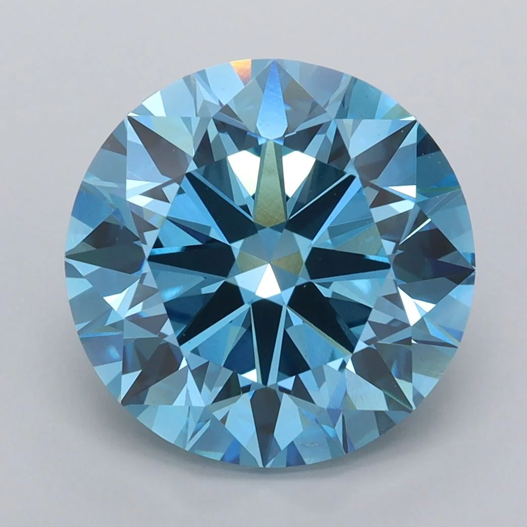 5.00 Carat Round Cut Fancy Blue
