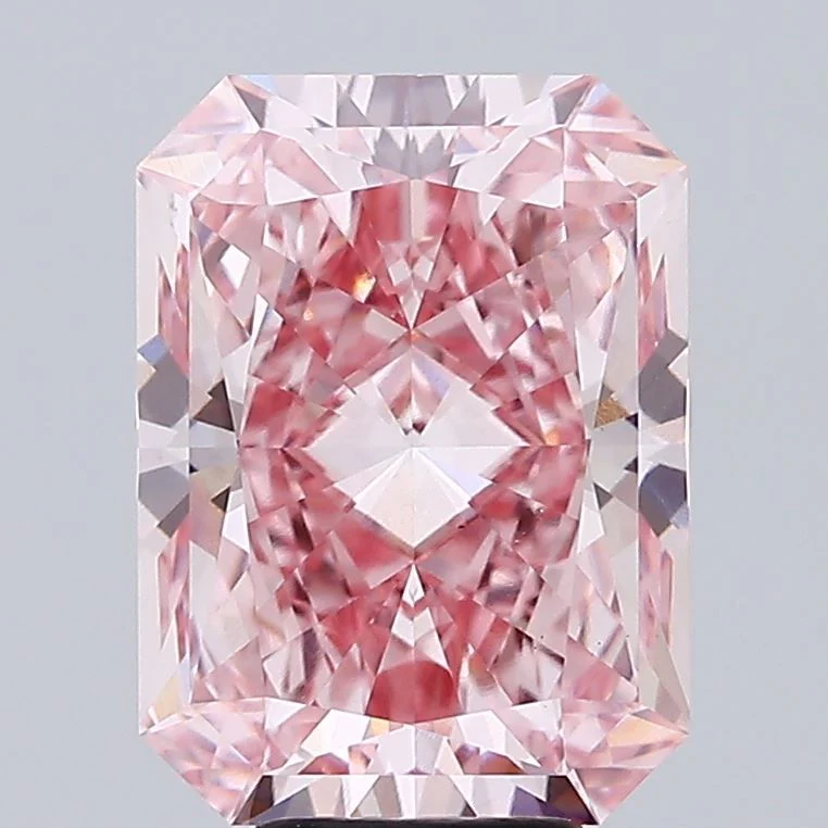 7.29 Carat Radiant Cut Fancy Pink