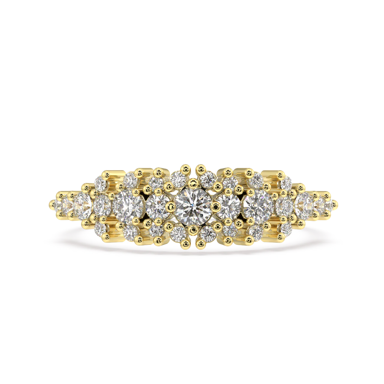 Coral Round Diamond Ring