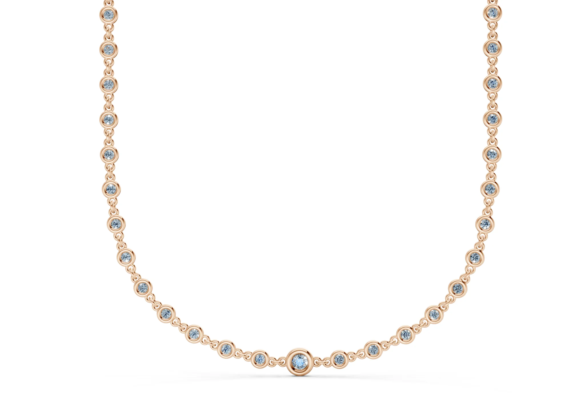 Eternal Blue Diamond Stationed Necklace 2 Carat Total Wt. - Image 5