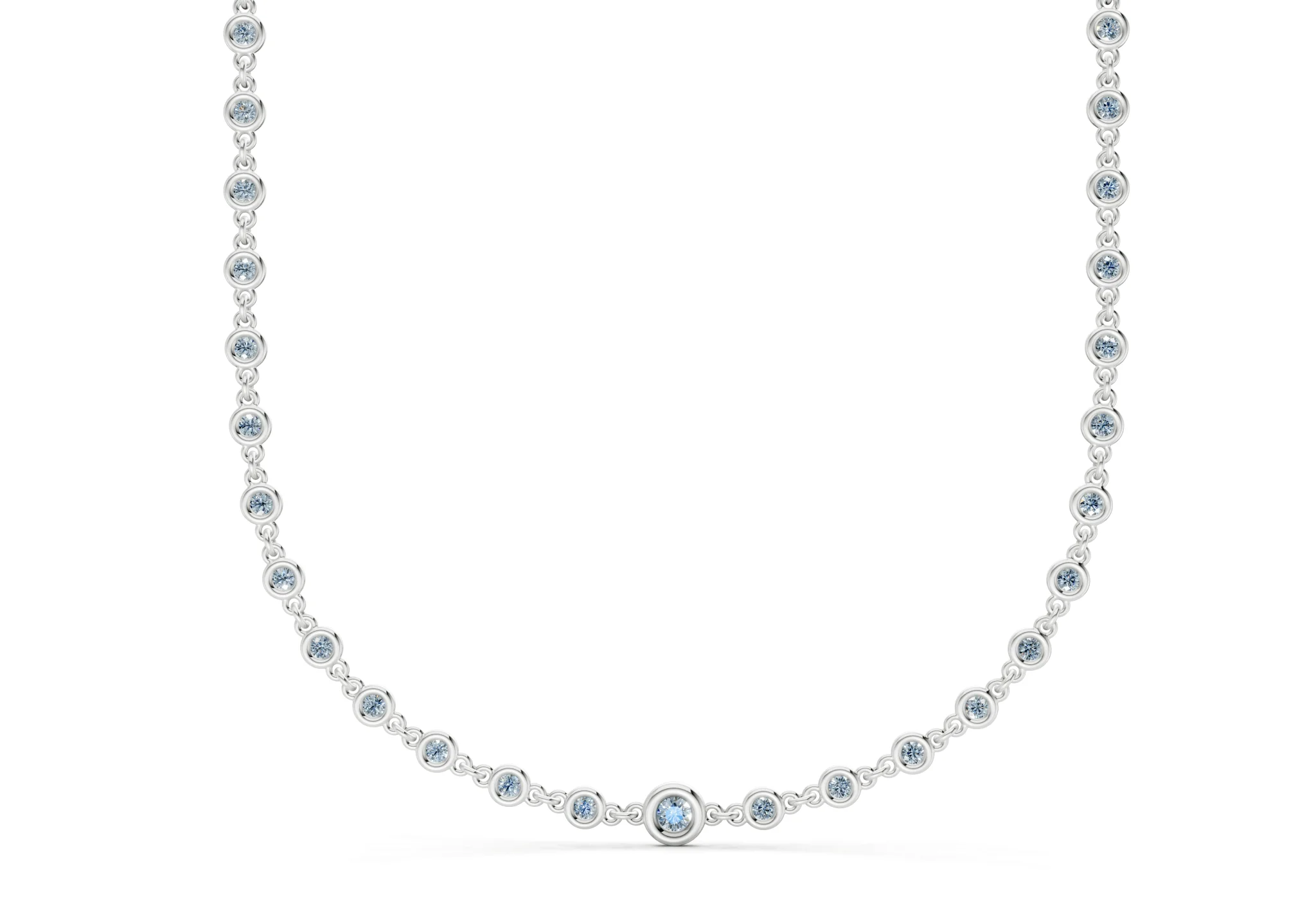 Eternal Blue Diamond Stationed Necklace 2 Carat Total Wt. - Image 8