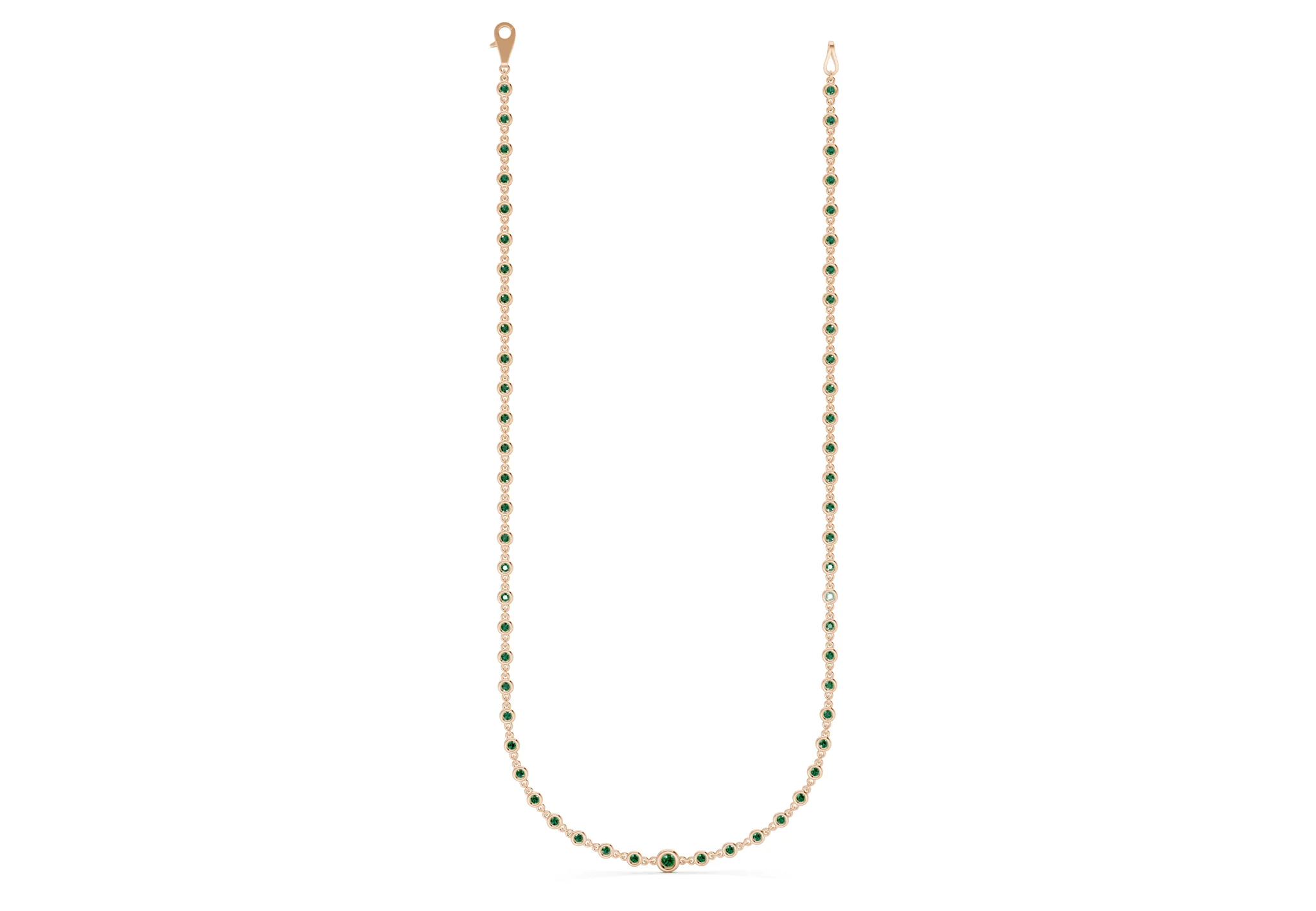 Eternal Emerald Gemstone Stationed Necklace 2 Carat Total Wt. - Image 4