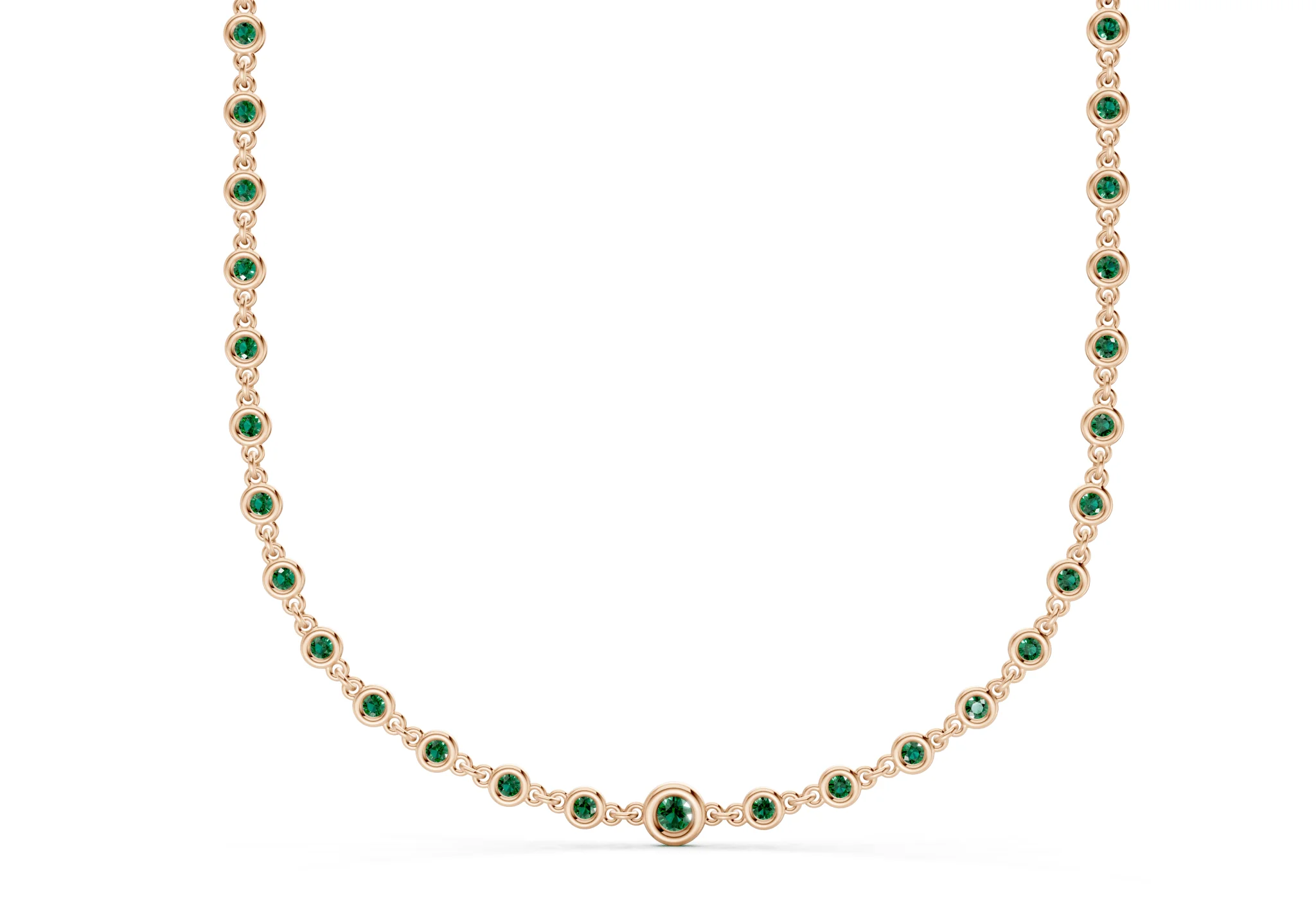 Eternal Emerald Gemstone Stationed Necklace 2 Carat Total Wt. - Image 5