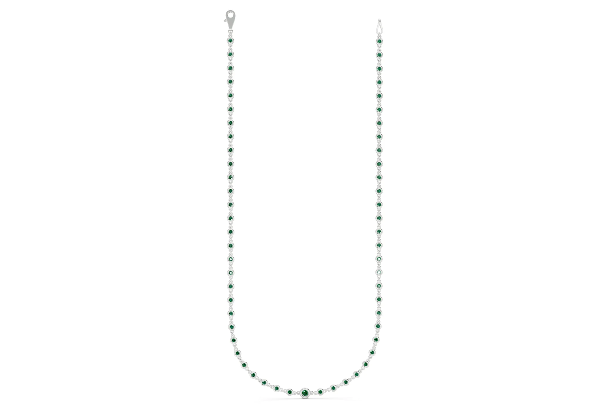 Eternal Emerald Gemstone Stationed Necklace 2 Carat Total Wt. - Image 7