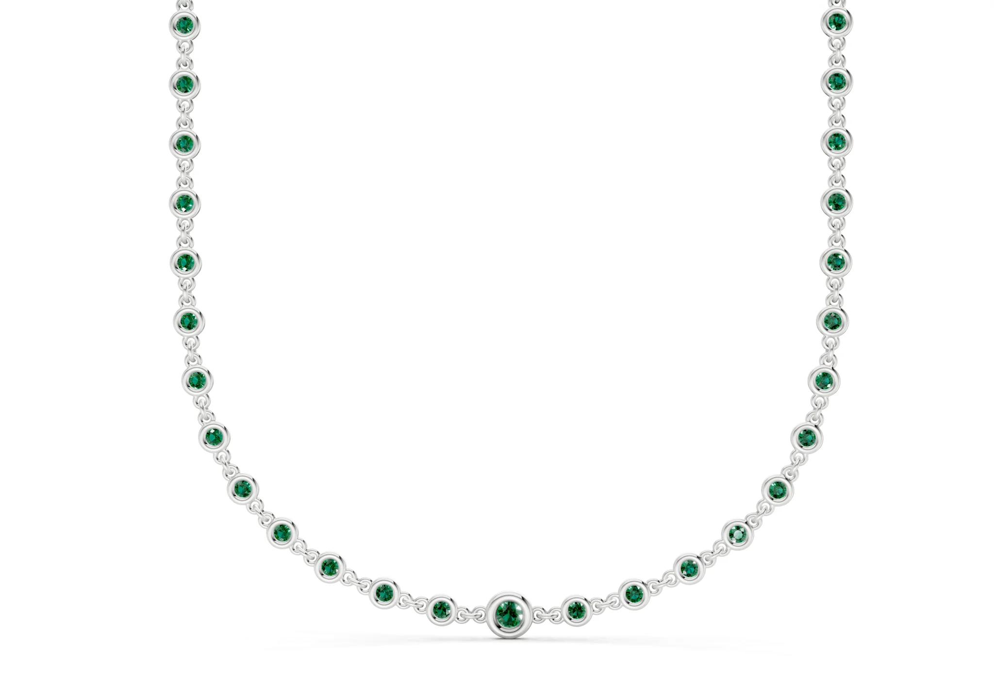 Eternal Emerald Gemstone Stationed Necklace 2 Carat Total Wt. - Image 8