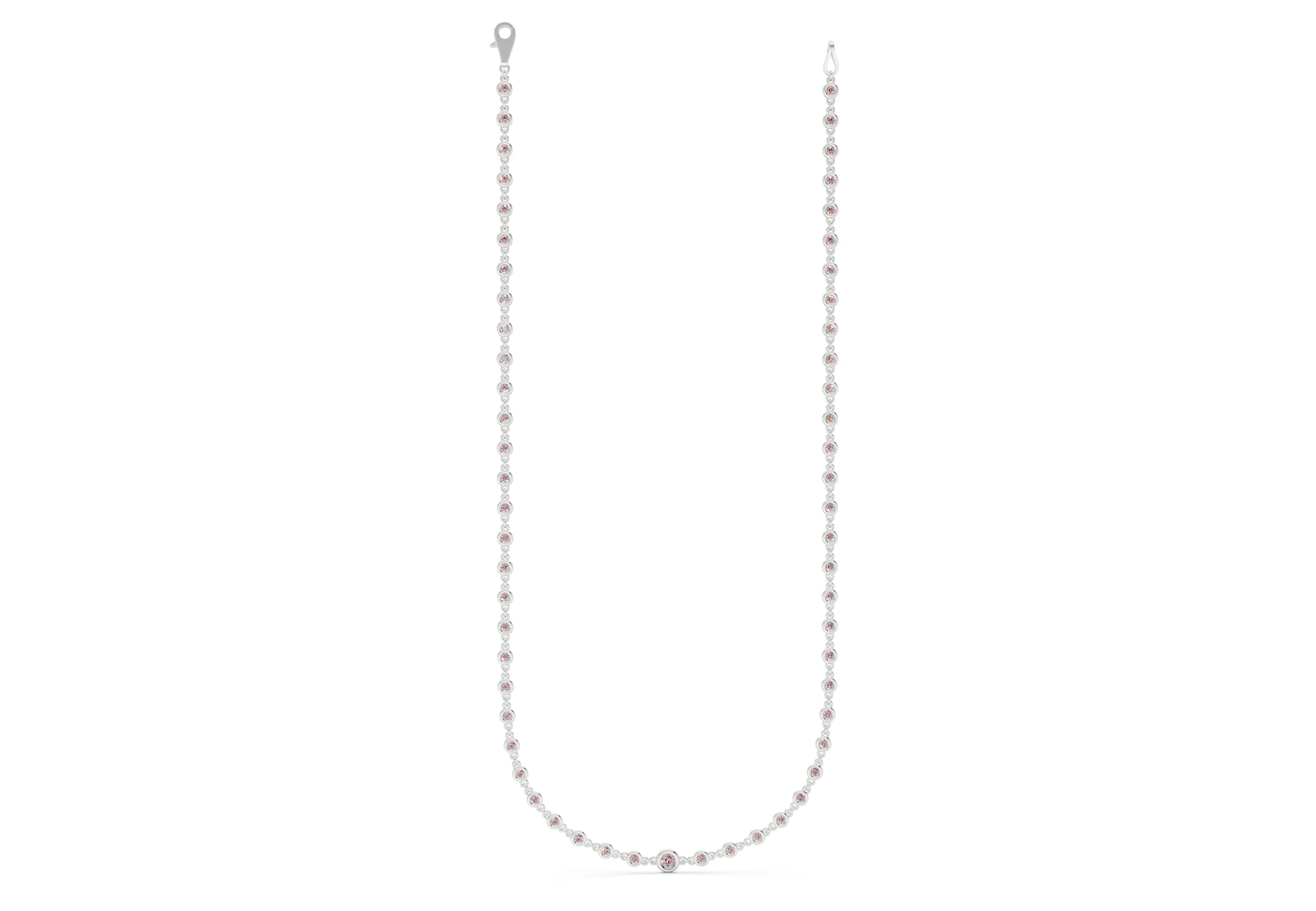 Eternal Pink Diamond Stationed Necklace 2 Carat Total Wt. - Image 7