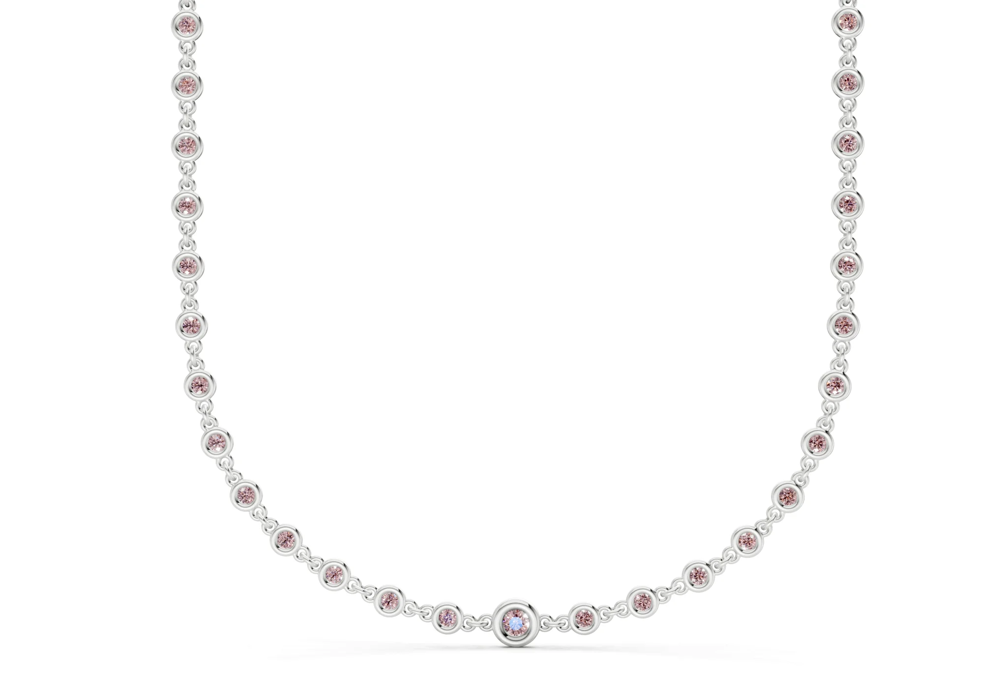 Eternal Pink Diamond Stationed Necklace 2 Carat Total Wt. - Image 8