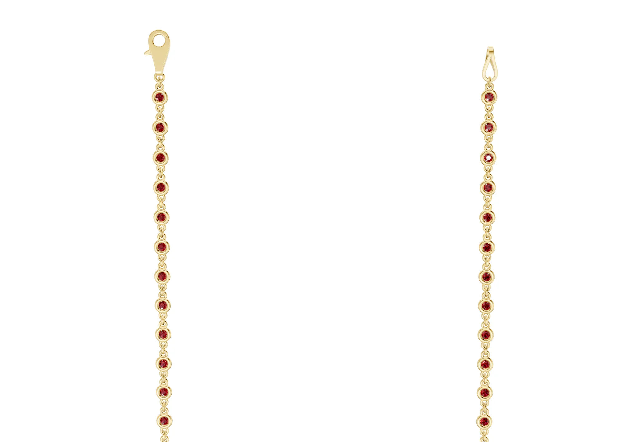 Eternal Ruby Gemstone Stationed Necklace 2 Carat Total Wt. - Image 3