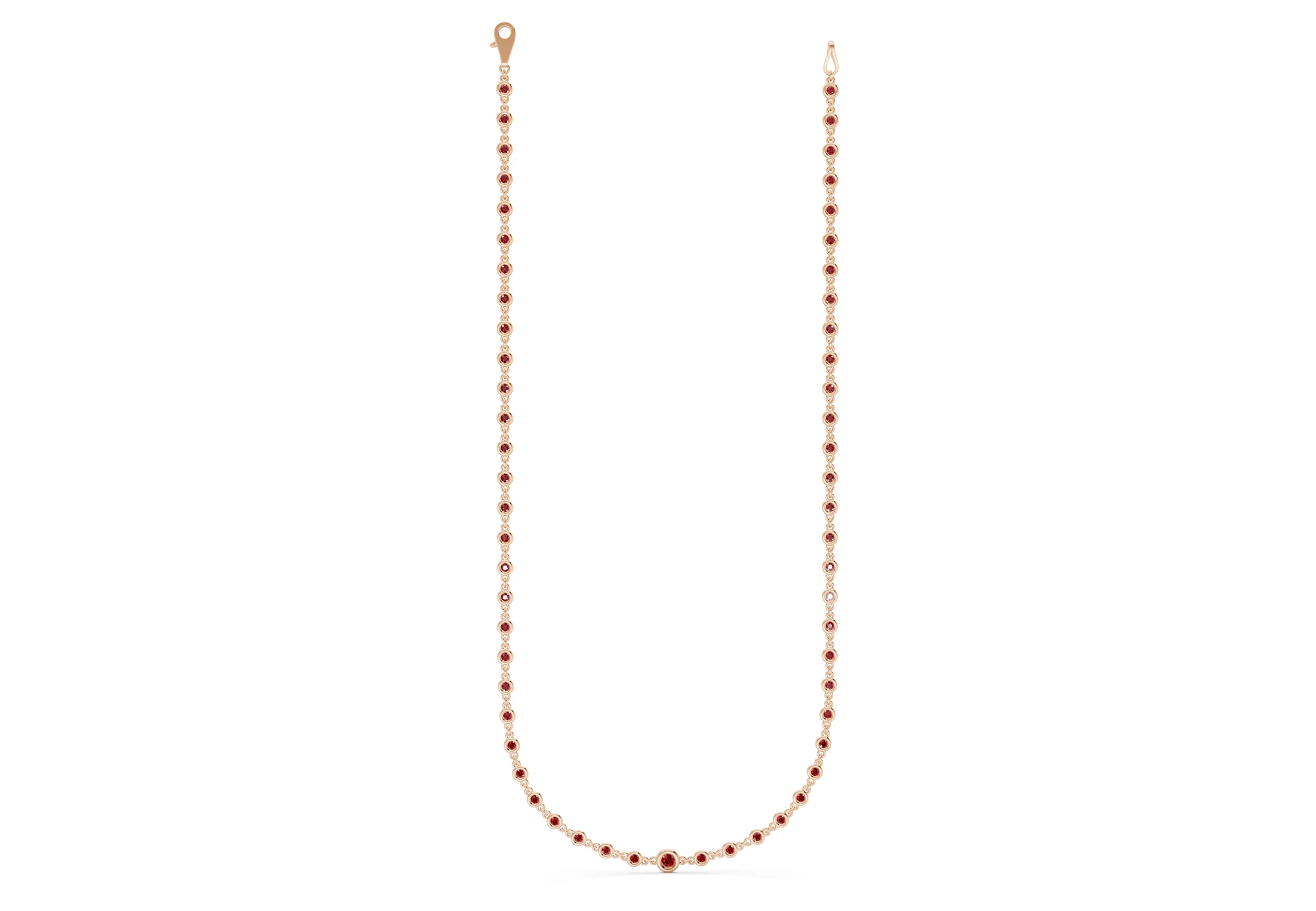 Eternal Ruby Gemstone Stationed Necklace 2 Carat Total Wt. - Image 4