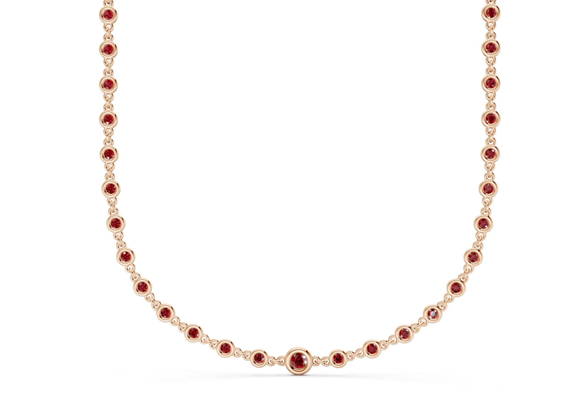 Eternal Ruby Gemstone Stationed Necklace 2 Carat Total Wt. - Image 5