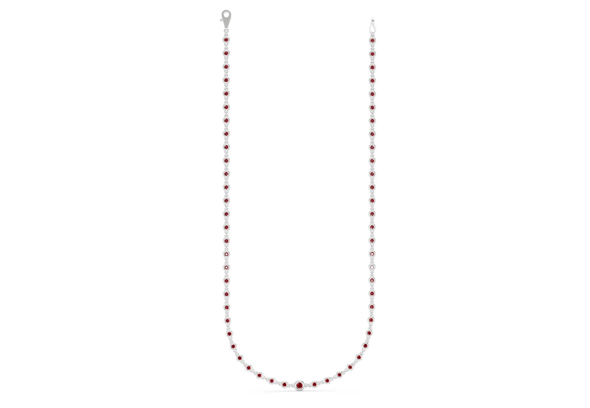 Eternal Ruby Gemstone Stationed Necklace 2 Carat Total Wt. - Image 7