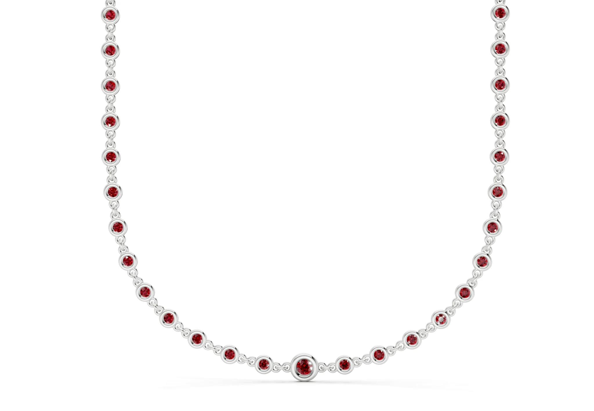 Eternal Ruby Gemstone Stationed Necklace 2 Carat Total Wt. - Image 8