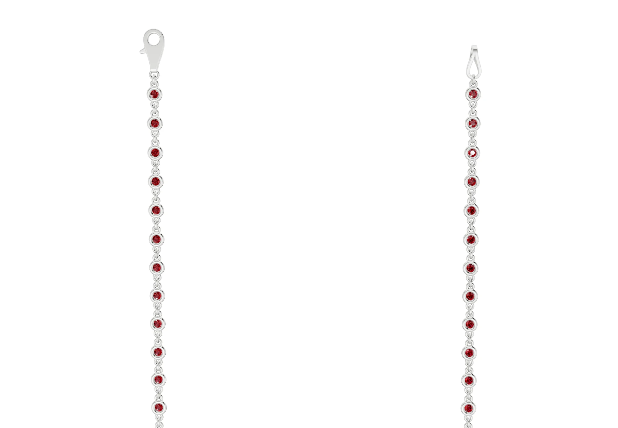 Eternal Ruby Gemstone Stationed Necklace 2 Carat Total Wt. - Image 9
