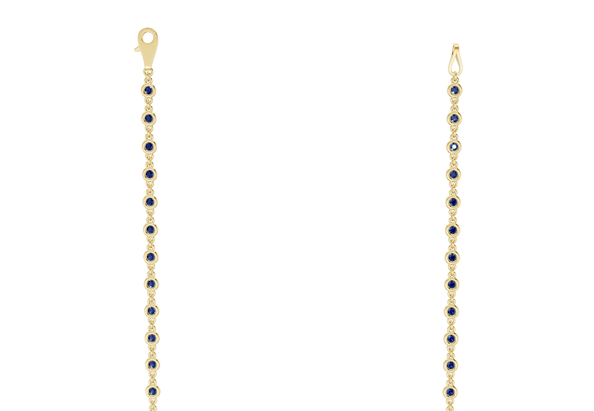 Eternal Sapphire Gemstone Stationed Necklace 2 Carat Total Wt. - Image 3