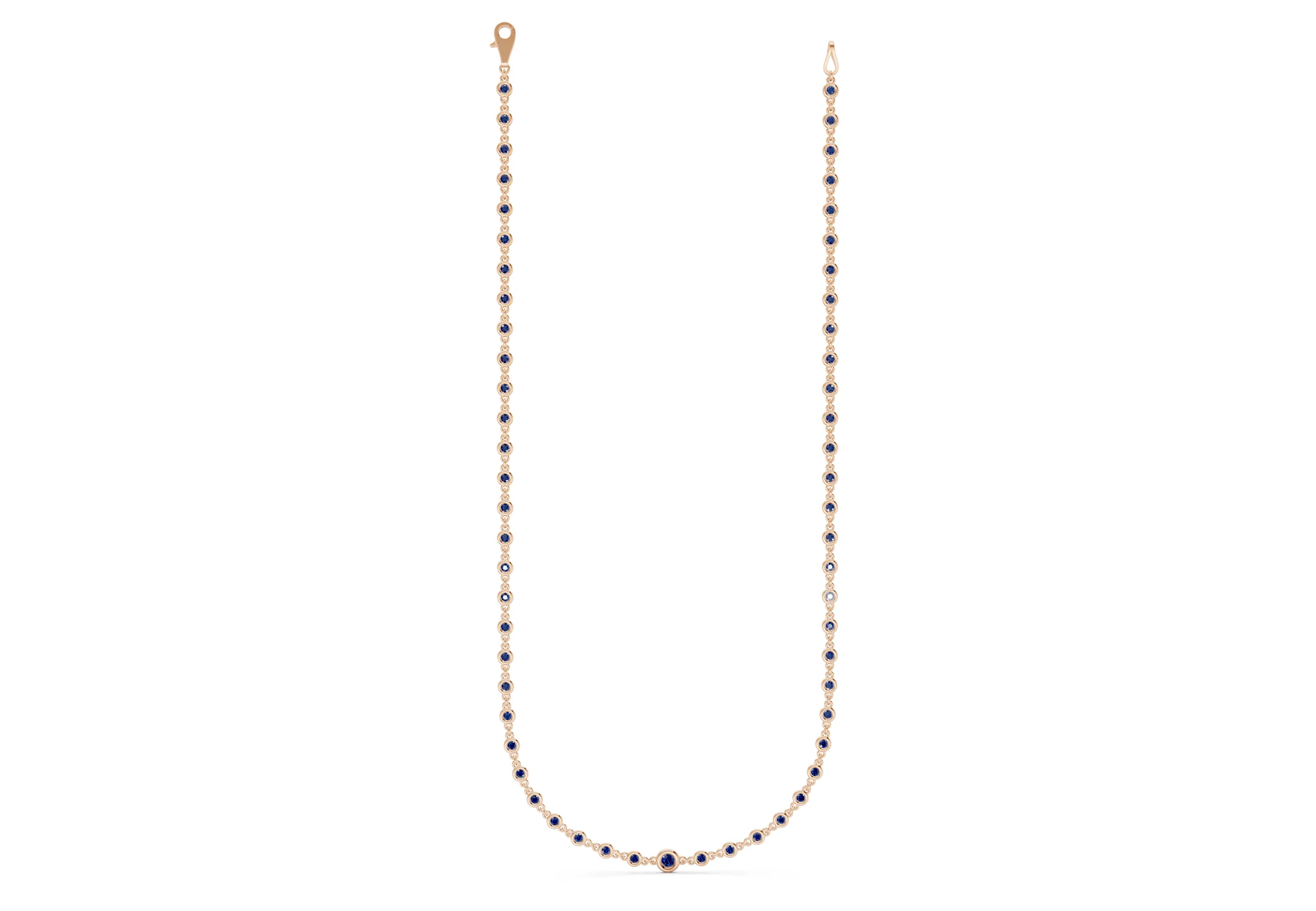 Eternal Sapphire Gemstone Stationed Necklace 2 Carat Total Wt. - Image 4