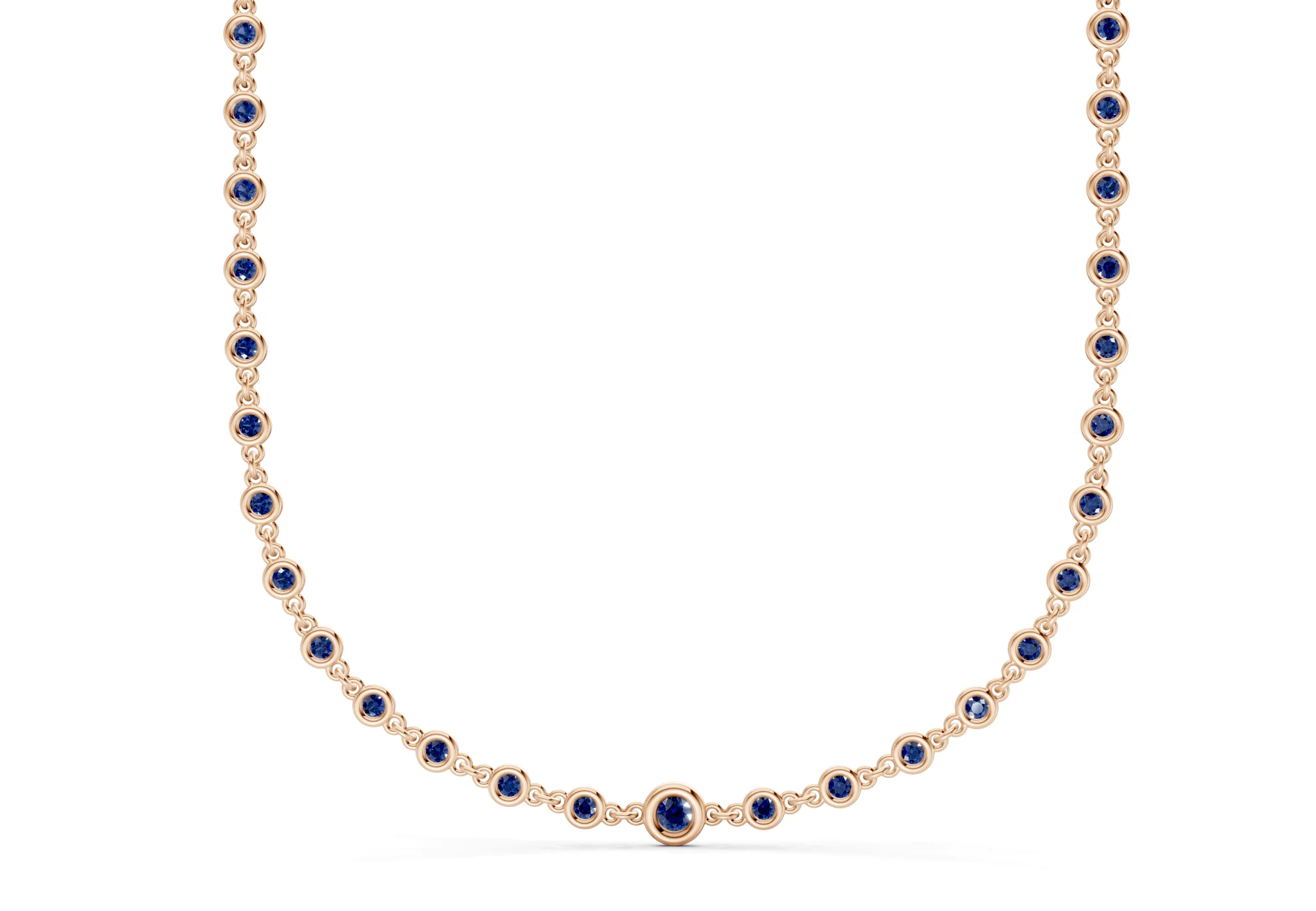 Eternal Sapphire Gemstone Stationed Necklace 2 Carat Total Wt. - Image 5
