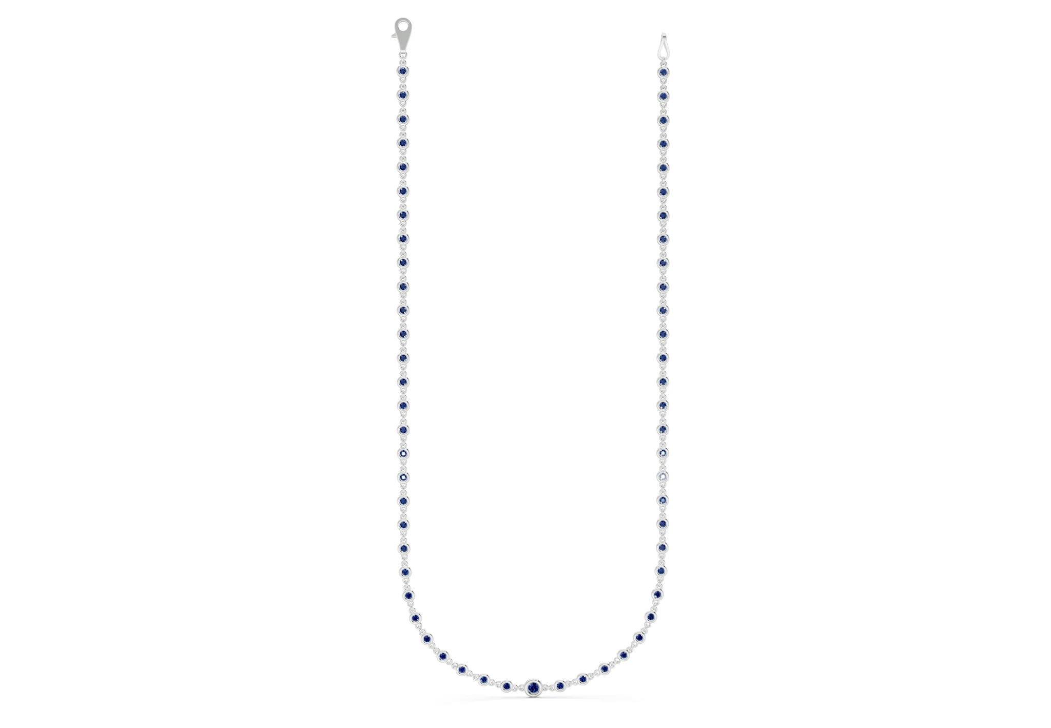 Eternal Sapphire Gemstone Stationed Necklace 2 Carat Total Wt. - Image 7