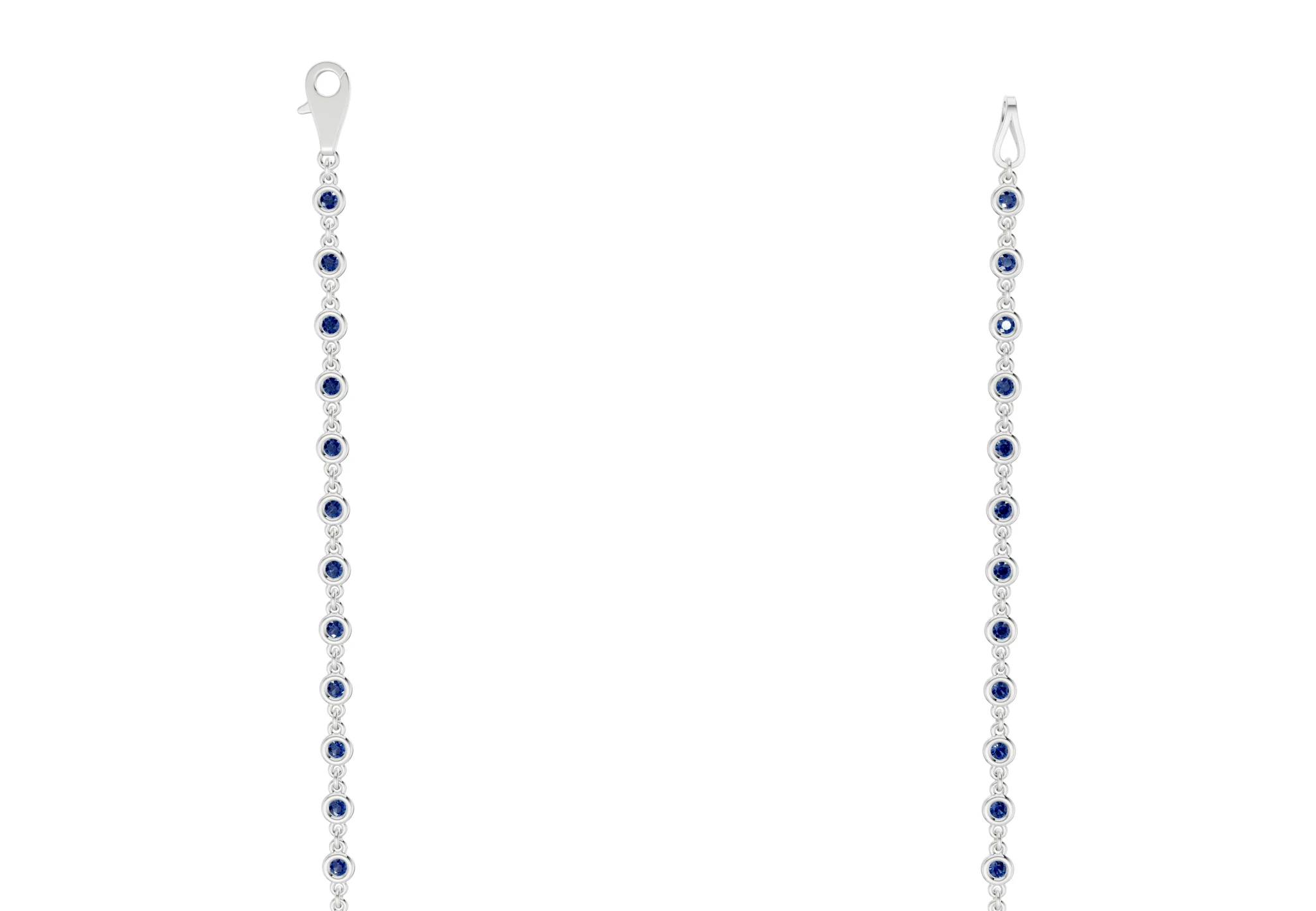 Eternal Sapphire Gemstone Stationed Necklace 2 Carat Total Wt. - Image 9