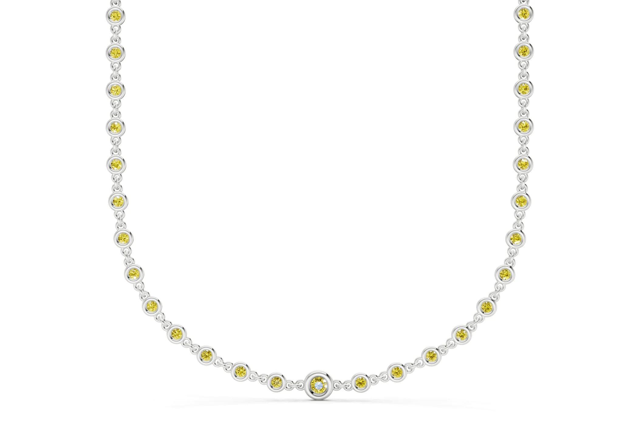 Eternal Yellow Diamond Stationed Necklace 2 Carat Total Wt. - Image 8