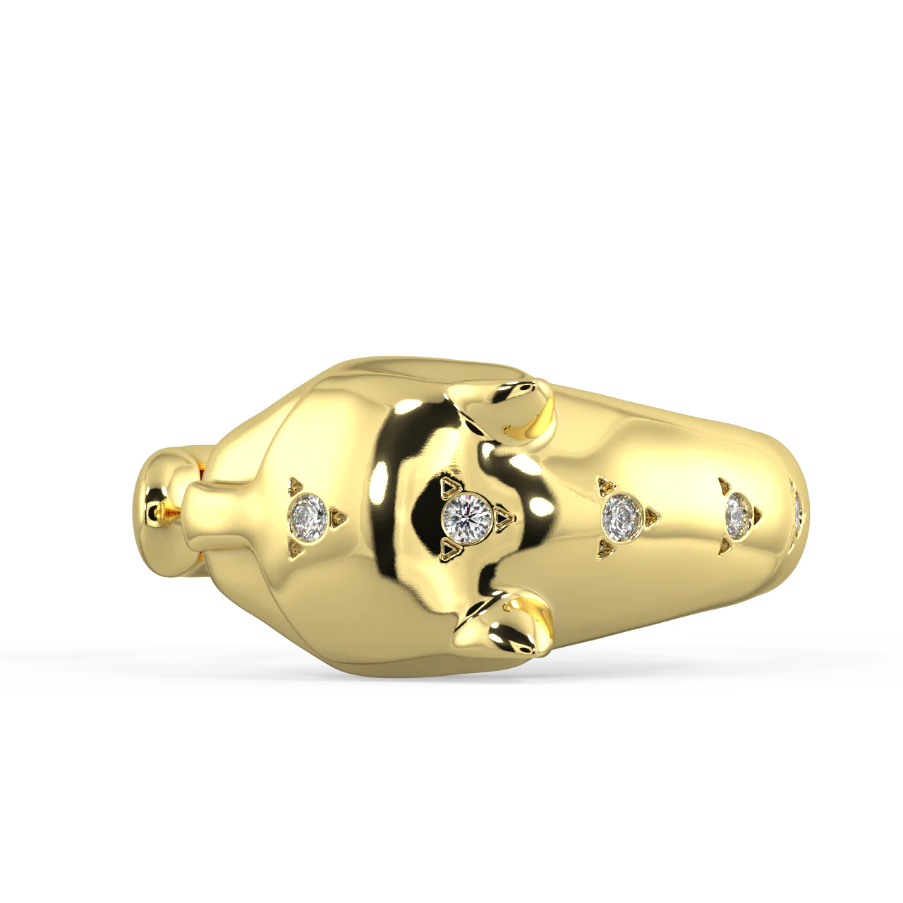 Feline Round Diamond Ring