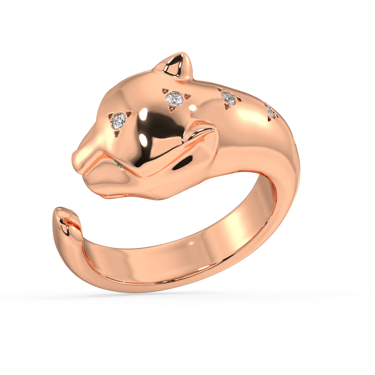Feline Round Diamond Ring - Image 6