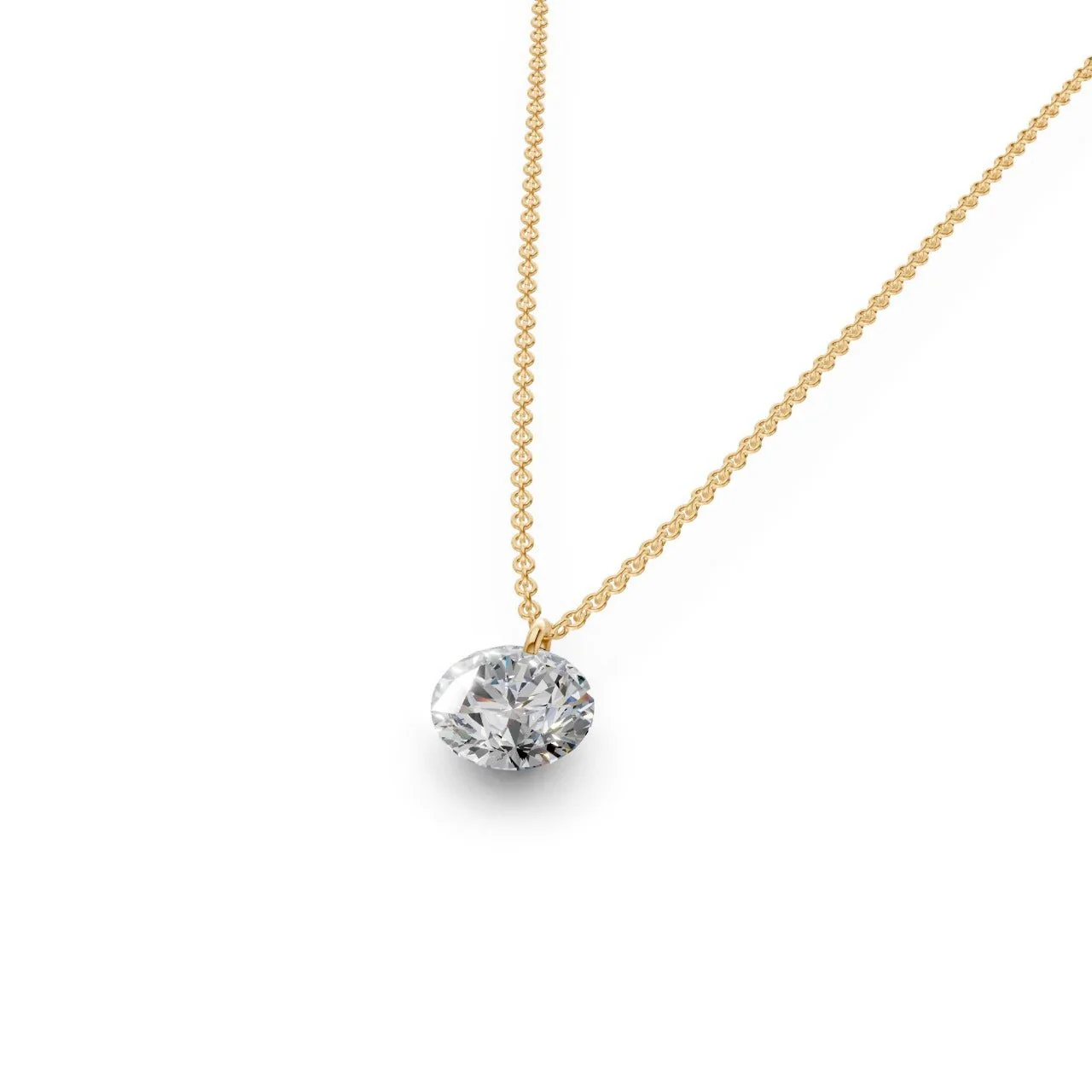 Floating Round Diamond Necklace - Image 2