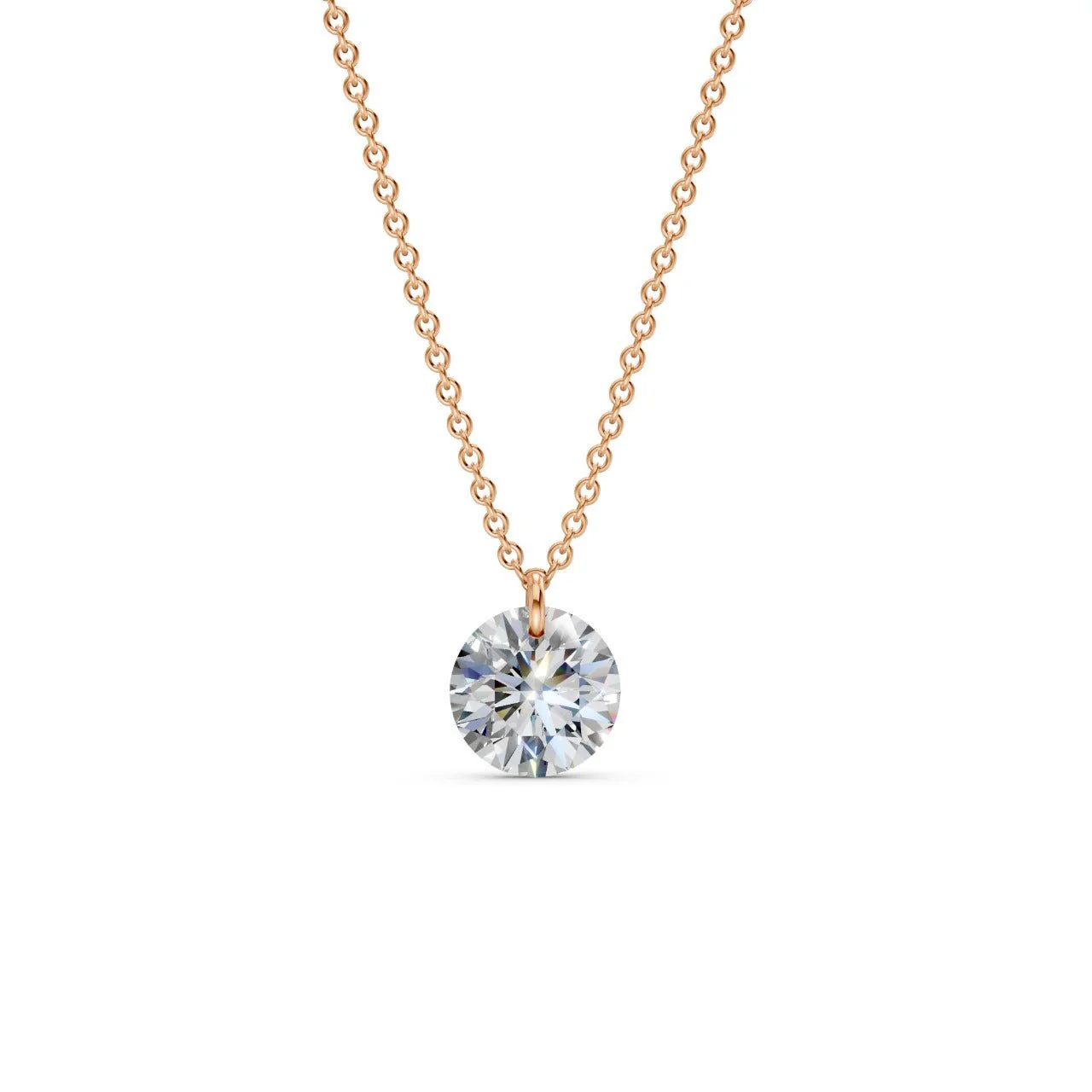 Floating Round Diamond Necklace - Image 4