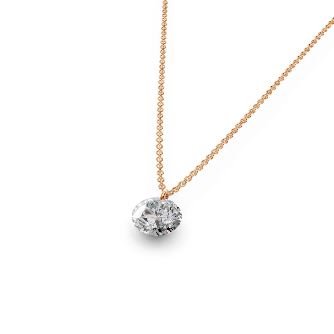 Floating Round Diamond Necklace - Image 5