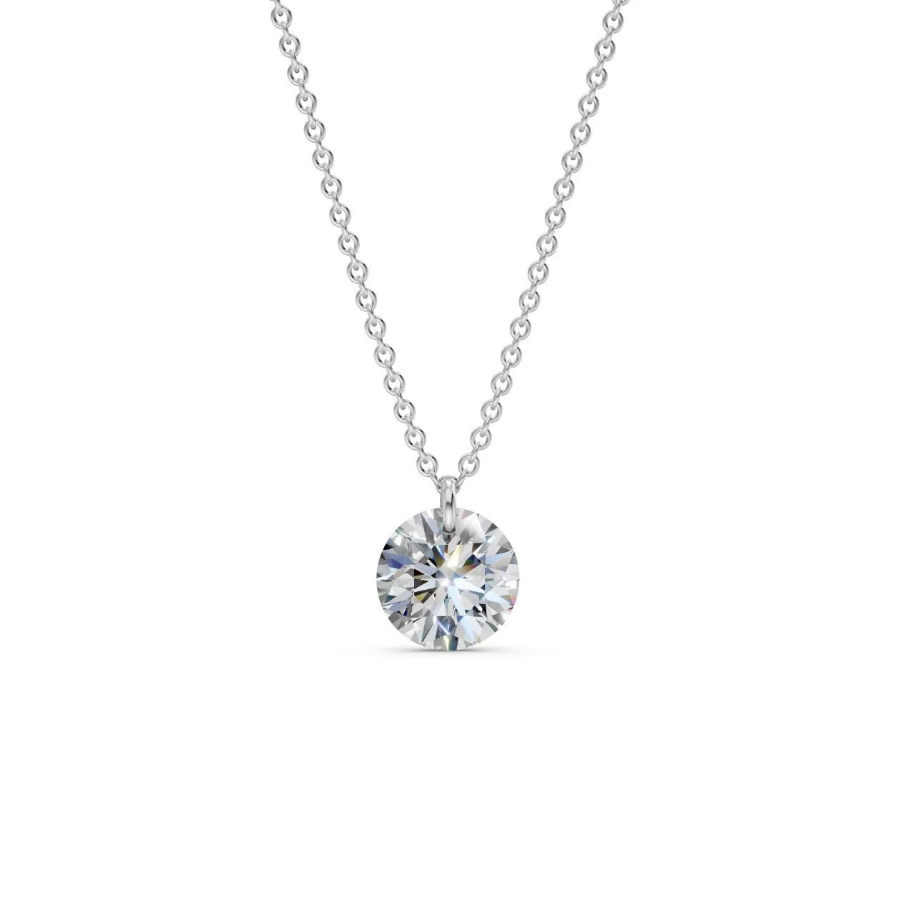 Floating Round Diamond Necklace - Image 7
